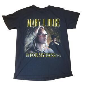 Mary J. Blige 2025 For My Fans Tour Official T-Shirt Medium Black w/ Ne-Yo Mario